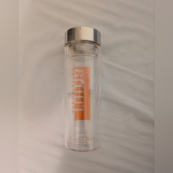 Clear Water Bottle with Orange Logo - Picture 2 of 6